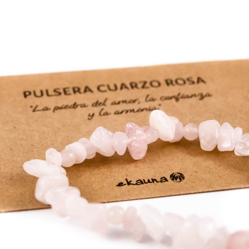 Pulsera Elástica de Rosa | Piedra del Amor | Ecodiverso