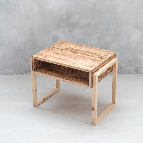 mesa auxiliar madera natural