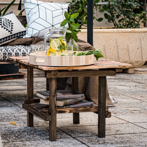 mueble mesa madera reciclada para jardin o terraza