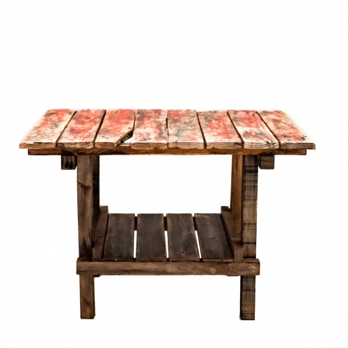mesa exterior de madera reciclada