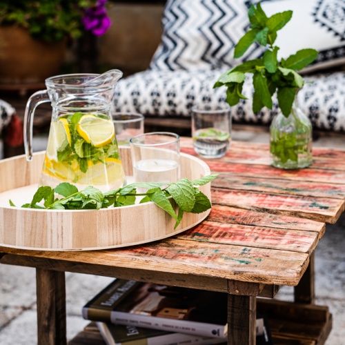 mesa terraza de madera reciclada